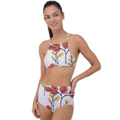 Tree Autumn Forest Landscape High Waist Tankini Set