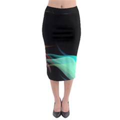 Flower 3d Colorm Design Background Midi Pencil Skirt