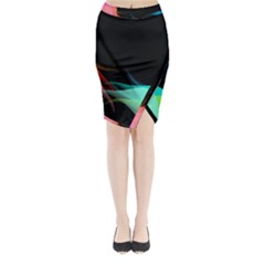 Flower 3d Colorm Design Background Midi Wrap Pencil Skirt