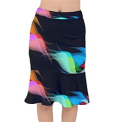 Flower 3d Colorm Design Background Short Mermaid Skirt by HermanTelo