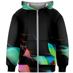 Flower 3d Colorm Design Background Kids  Zipper Hoodie Without Drawstring