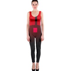 Light Neon City Buildings Sky Red One Piece Catsuit