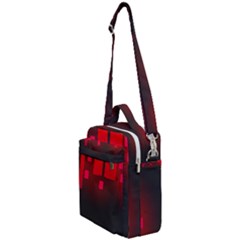 Light Neon City Buildings Sky Red Crossbody Day Bag by HermanTelo