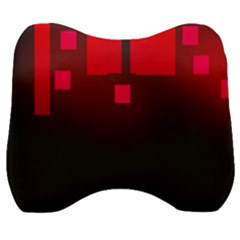 Light Neon City Buildings Sky Red Velour Head Support Cushion