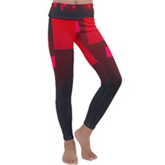 Light Neon City Buildings Sky Red Kids  Lightweight Velour Classic Yoga Leggings by HermanTelo