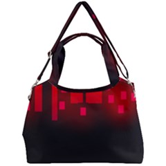 Light Neon City Buildings Sky Red Double Compartment Shoulder Bag by HermanTelo