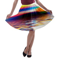 Lake Sea Water Wave Sunset A-line Skater Skirt