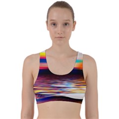 Lake Sea Water Wave Sunset Back Weave Sports Bra