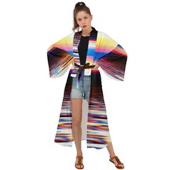 Lake Sea Water Wave Sunset Maxi Kimono by HermanTelo