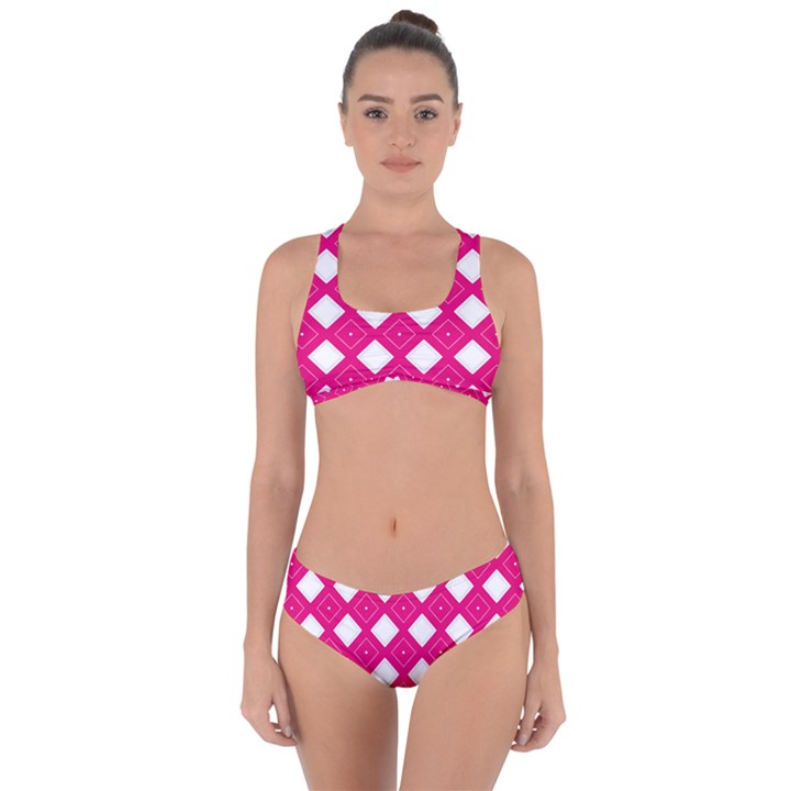 Backgrounds Pink Criss Cross Bikini Set