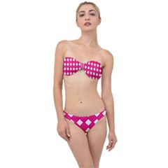 Backgrounds Pink Classic Bandeau Bikini Set by HermanTelo