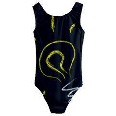 Bulb Light Idea Electricity Kids  Cut-out Back One Piece Swimsuit by HermanTelo