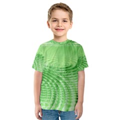 Wave Concentric Circle Green Kids  Sport Mesh Tee