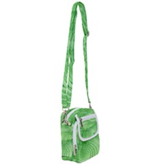 Wave Concentric Circle Green Shoulder Strap Belt Bag by HermanTelo