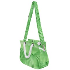 Wave Concentric Circle Green Rope Handles Shoulder Strap Bag