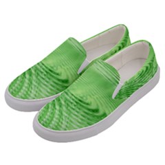 Wave Concentric Circle Green Men s Canvas Slip Ons by HermanTelo