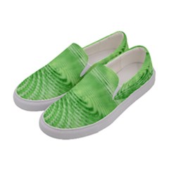 Wave Concentric Circle Green Women s Canvas Slip Ons by HermanTelo