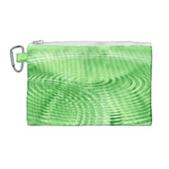 Wave Concentric Circle Green Canvas Cosmetic Bag (large)