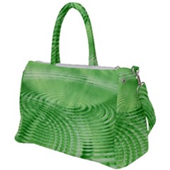 Wave Concentric Circle Green Duffel Travel Bag by HermanTelo