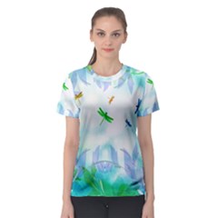 Scrapbooking Tropical Pattern Women s Sport Mesh Tee