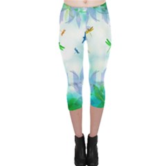 Scrapbooking Tropical Pattern Capri Leggings  by HermanTelo