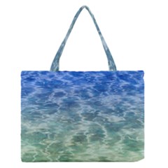 Water Blue Transparent Crystal Zipper Medium Tote Bag by HermanTelo