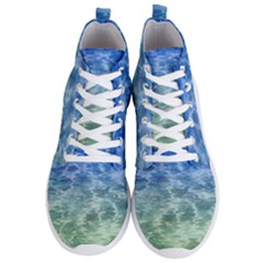 Water Blue Transparent Crystal Men s Lightweight High Top Sneakers by HermanTelo
