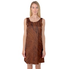 Fur Skin Bear Sleeveless Satin Nightdress