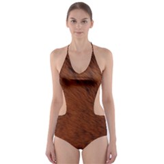 Fur Skin Bear Cut-out One Piece Swimsuit by HermanTelo