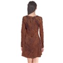 Fur Skin Bear Long Sleeve V-neck Flare Dress View2