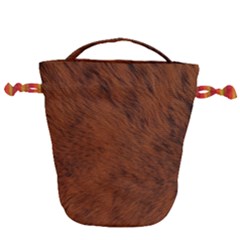 Fur Skin Bear Drawstring Bucket Bag