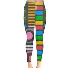 Pattern Geometric Abstract Colorful Arrows Lines Circles Triangles Leggings  by Vaneshart