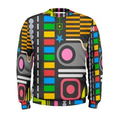 Pattern Geometric Abstract Colorful Arrows Lines Circles Triangles Men s Sweatshirt by Vaneshart