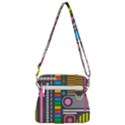 Pattern Geometric Abstract Colorful Arrows Lines Circles Triangles Zipper Messenger Bag View3