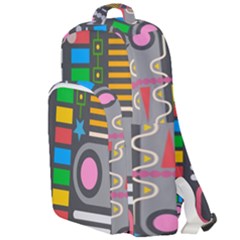 Pattern Geometric Abstract Colorful Arrows Lines Circles Triangles Double Compartment Backpack by Vaneshart