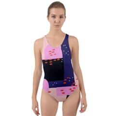 Vibrant Tropical Dot Patterns Cut-Out Back One Piece Swimsuit