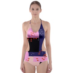 Vibrant Tropical Dot Patterns Cut-Out One Piece Swimsuit