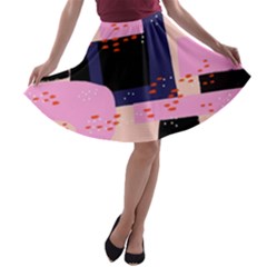 Vibrant Tropical Dot Patterns A-line Skater Skirt by Vaneshart