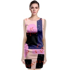 Vibrant Tropical Dot Patterns Classic Sleeveless Midi Dress