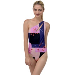 Vibrant Tropical Dot Patterns To One Side Swimsuit by Vaneshart