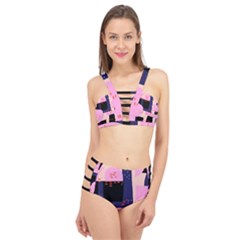 Vibrant Tropical Dot Patterns Cage Up Bikini Set