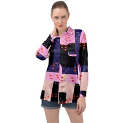 Vibrant Tropical Dot Patterns Long Sleeve Satin Shirt