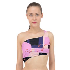 Vibrant Tropical Dot Patterns Spliced Up Bikini Top 