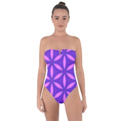 Pattern Texture Backgrounds Purple Tie Back One Piece Swimsuit by HermanTelo