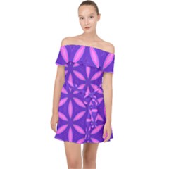 Pattern Texture Backgrounds Purple Off Shoulder Chiffon Dress by HermanTelo