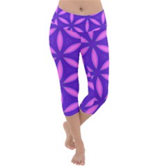 Pattern Texture Backgrounds Purple Lightweight Velour Capri Yoga Leggings by HermanTelo