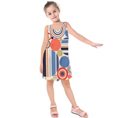 Geometric Abstract Pattern Colorful Flat Circles Decoration Kids  Sleeveless Dress