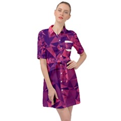 Triangulation Patterns Belted Shirt Dress by Vaneshart