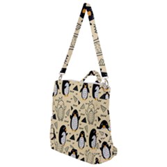Hand Drawn Penguin Doodle Pattern Crossbody Backpack by Vaneshart