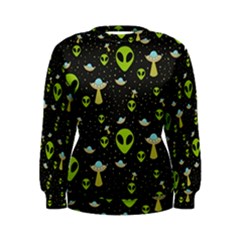 Alien Ufo Pattern Women s Sweatshirt